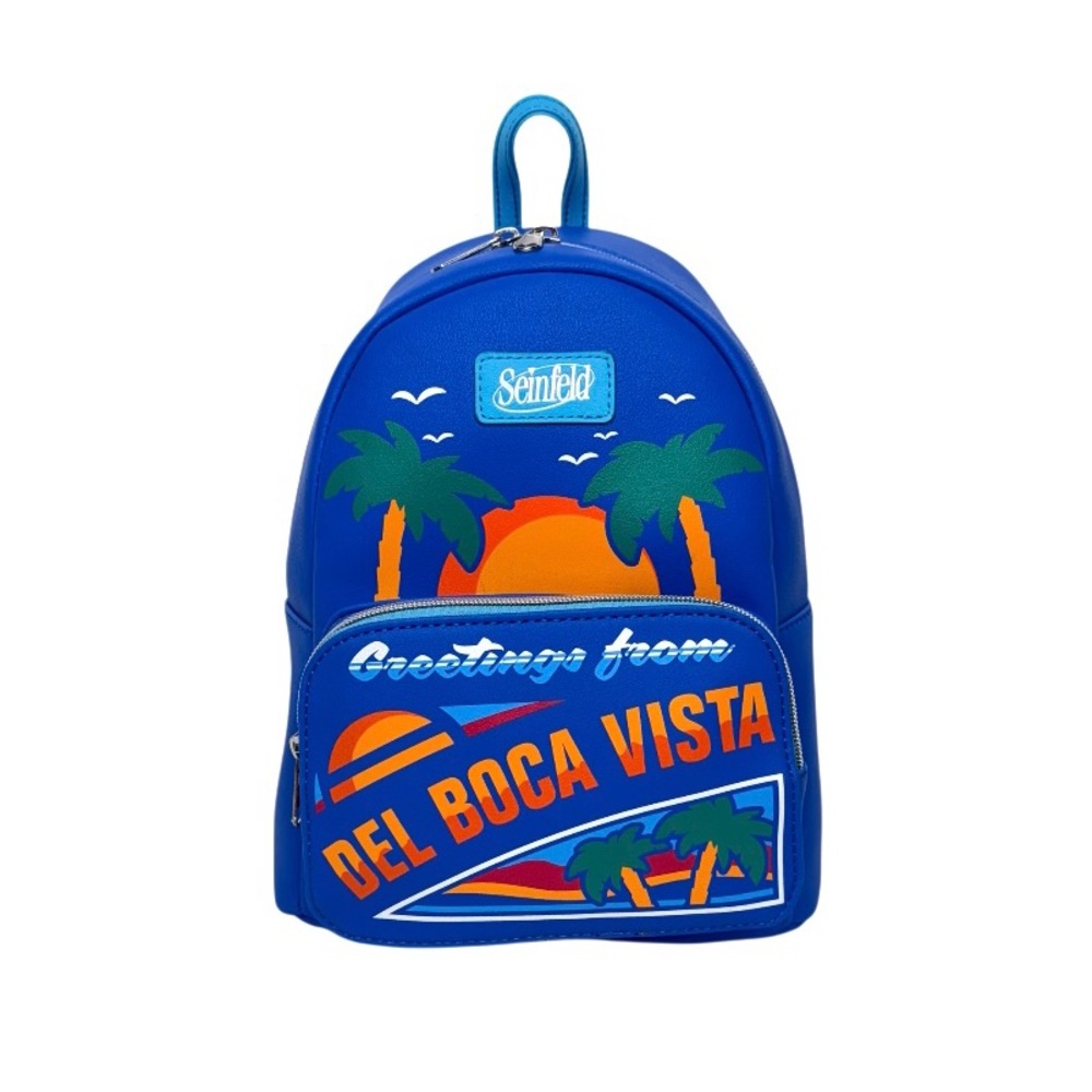 Seinfeld Funko Greetings From Del Boca Vista Mini Backpack Blue Tropical Print